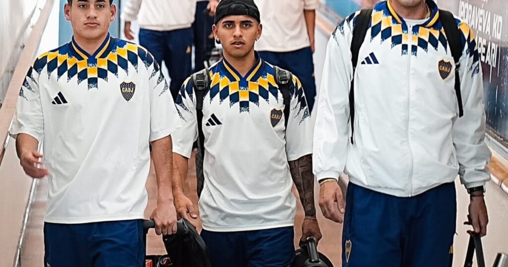 Jugadores de Boca Juniors llegando a Paraguay para la revancha ante Recoleta por Copa Sudamericana